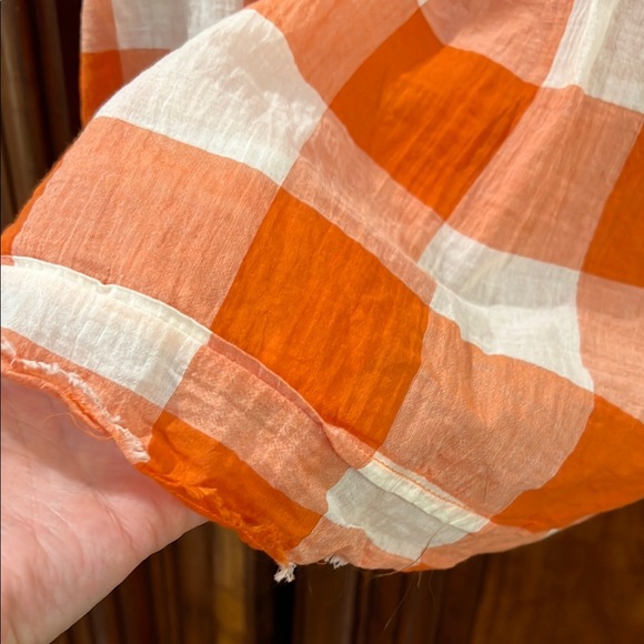 Maeve Orange Checkered Women's Top - Picture 5 of 6